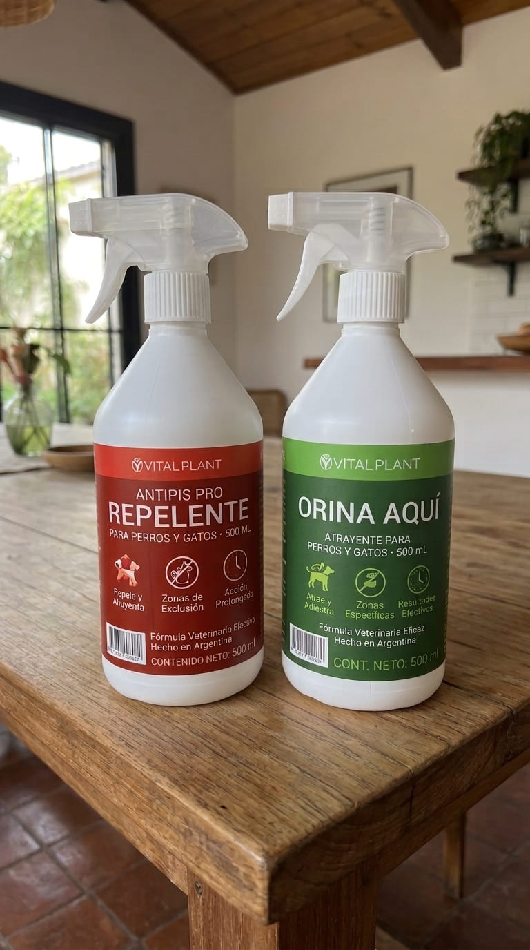 Kit Adiestramiento VITALPLANT – ORINA AQUÍ + ANTIPIS PRO | Le Enseña Dónde SÍ y Dónde NO Hacer Pis